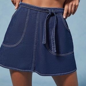 UO Denim Wrap Skirt